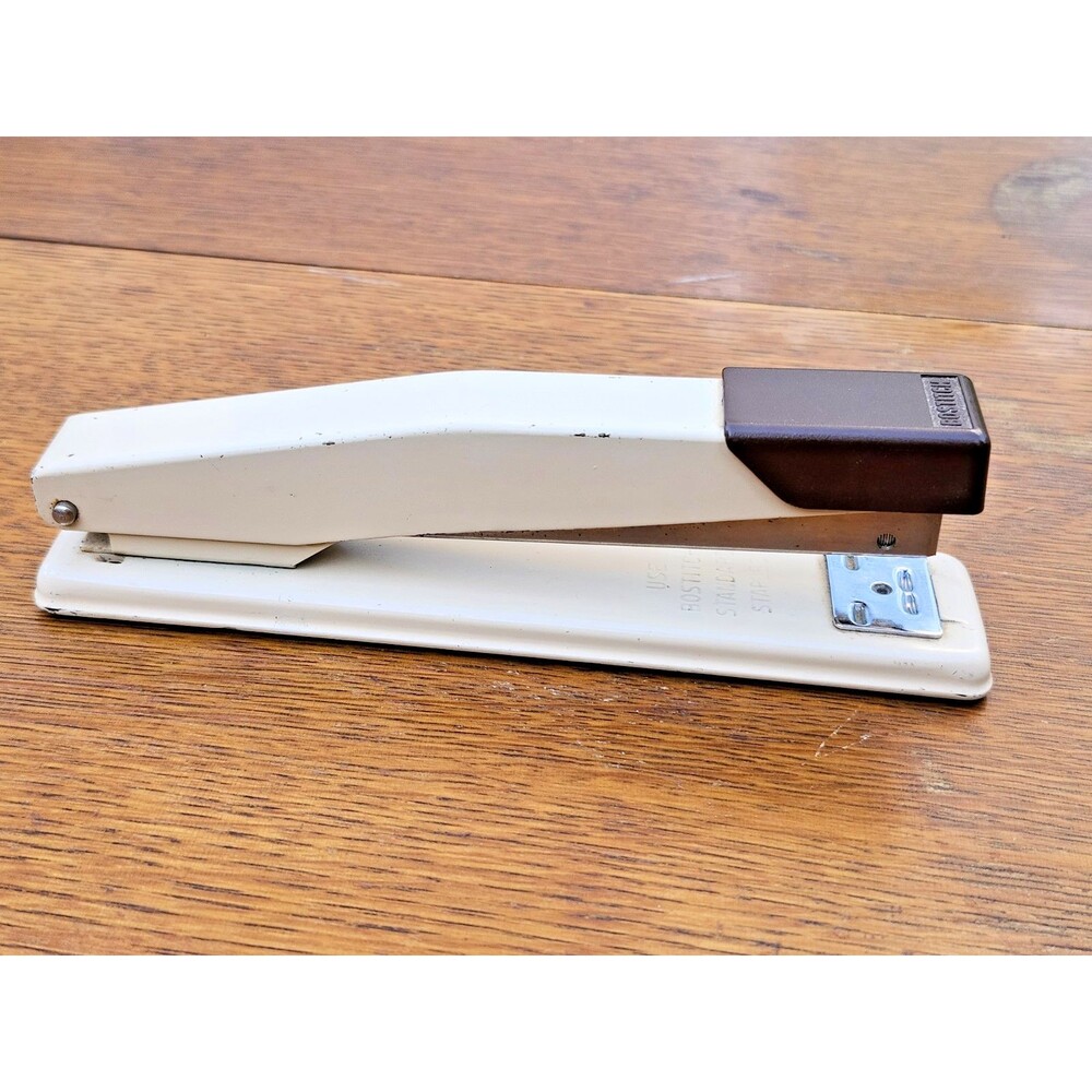 Vintage Bostitch B440 Stapler Two-Tone Brown Tan 70s Retro Office Desktop Decor